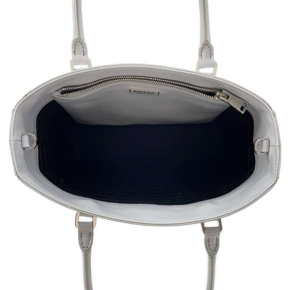 Prada Logo Brushed Leather Handbag Light Blue - Picture 6 of 14